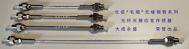 北諾?毛細?無縫鋼管 雙端光纖光柵應變傳感器（FBG應變計）實物圖