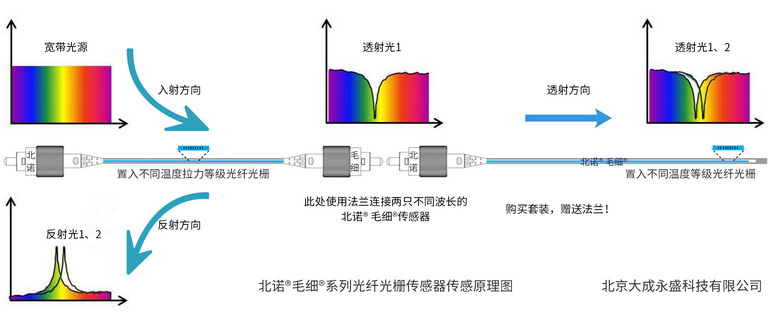 北諾?毛細?無縫鋼管光纖光柵應(yīng)力傳感器和光纖光柵應(yīng)變傳感器的溫度補償方案原理圖